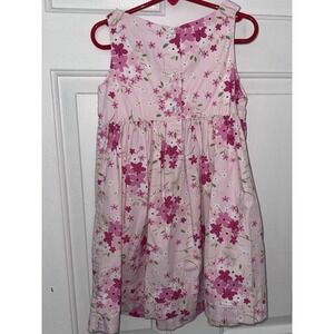 Vintage 2001 Gymboree Toddler Girls Pink Floral Sleeveless Cotton Dress Size 4